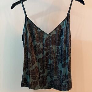 NWT GAP Black Green Floral Camisole Top